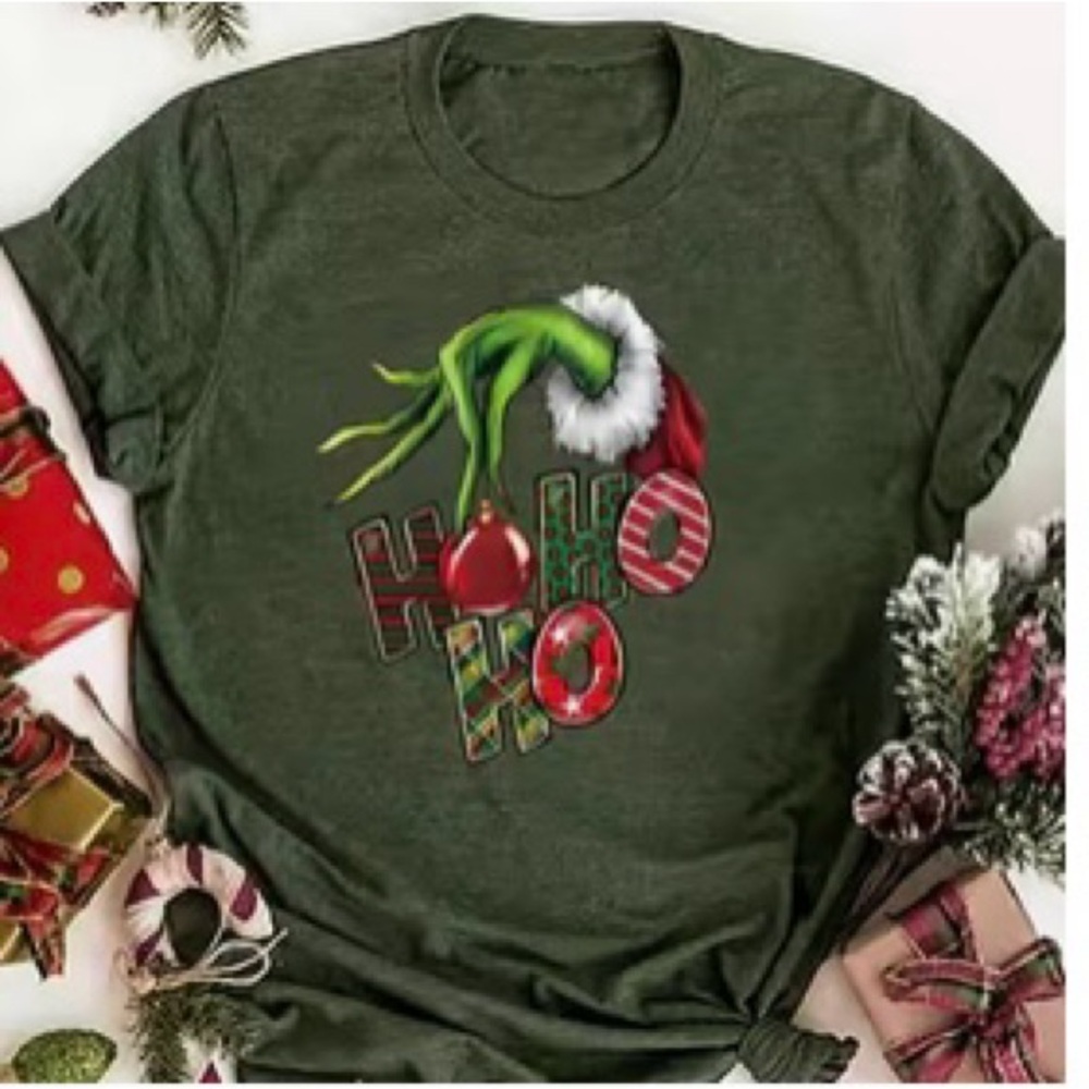 Festive Green Ho Ho Ho Holiday T-Shirt